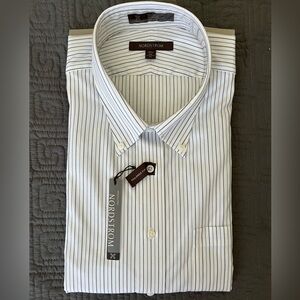 Nordstrom Men's White and Blue Pinstripe Dress Shirt